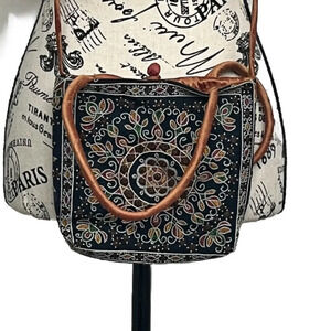 Shrujan Threads of Life Handmade in India Beaded Embroidery Crossbody Clutch